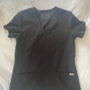 Figs Black Scrub Top